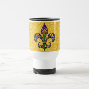 Caneca Térmica Floral Mardi Gras fleur de lis