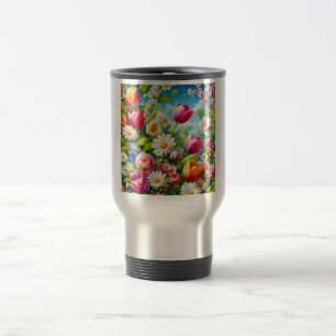 Caneca Térmica Floral/primavera trabalho de arte