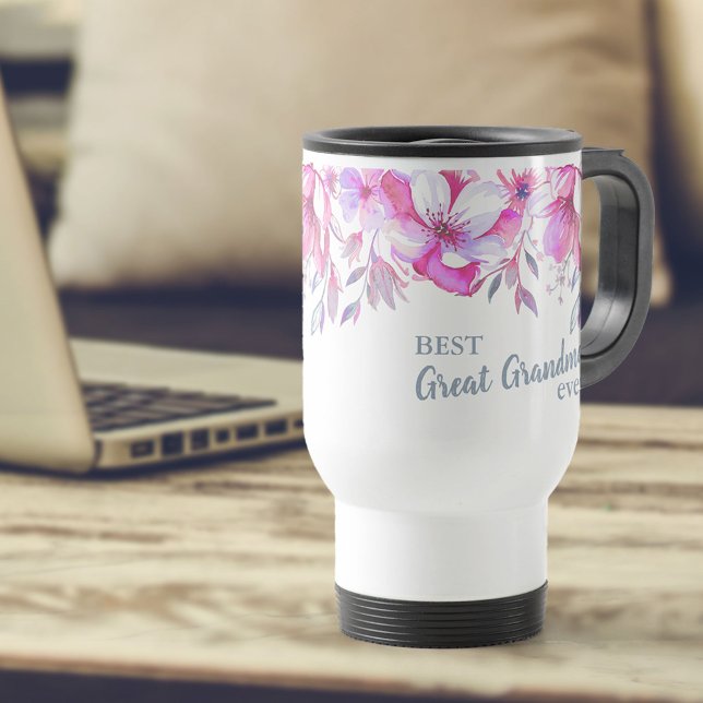Caneca Térmica Floral Rosa-Rosa-Rosa-Melhor Excelente (Criador carregado)