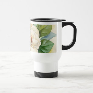 Caneca Térmica Floral Watercolor White Magnolia Flowers Nome