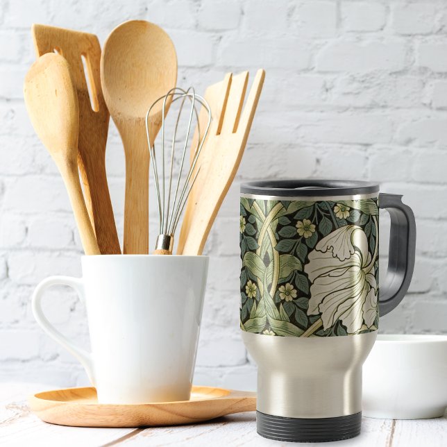 Caneca Térmica Flores Amarelas de Pimpernel William Morris (Criador carregado)