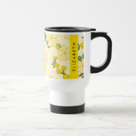 Caneca Térmica Flores Amarelas, Padrão De Flores, Seu Nome