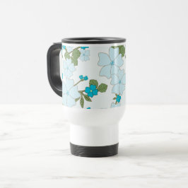 Caneca Térmica Flores Azuis, Padrão Floral, Padrão De Flores