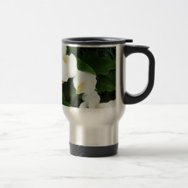 Caneca Térmica Flores brancas Viagem de aço inoxidável/Viagem ao