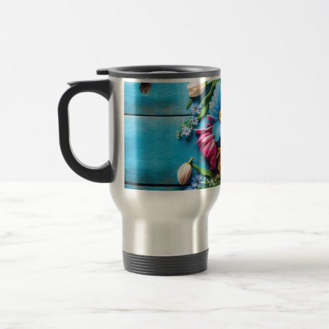 Caneca Térmica Flores Coloridas (Esquerda)