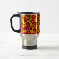 Flores da dália vermelha e amarela