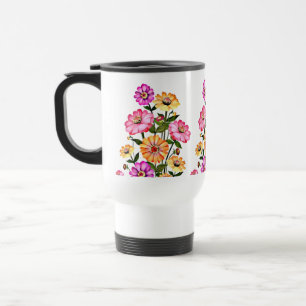 Caneca Térmica Flores de Aquarela Design-34063