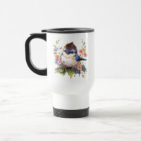 Flores de aves de fada, cor de água Clipart-73610
