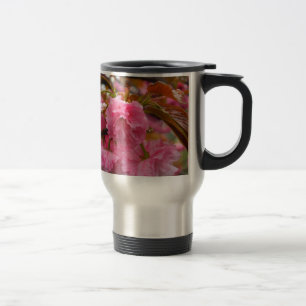 Caneca Térmica Flores de Flor de Cereja Rosa Quente