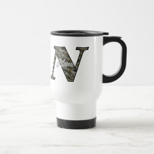 Caneca Térmica Flores de Hortênsia com Inicial de Monograma Perso