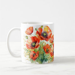 Caneca Térmica Flores de Papoula Bonitas Monogramadas Papoulas Ve