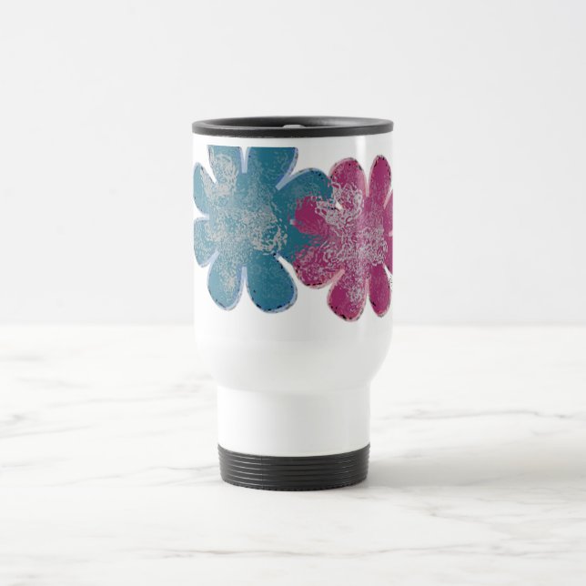 Caneca Térmica Flores de vidro (rosa/lacrimejo) (Centro)