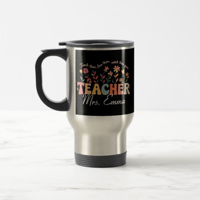 Caneca Térmica Flores Groovy Personalizadas Presente Personalizad (Esquerda)