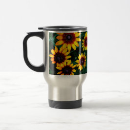 Caneca Térmica Flores laranja e castanho