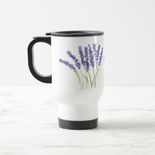 Caneca Térmica Flores lavandas Purple Floral Watercolor