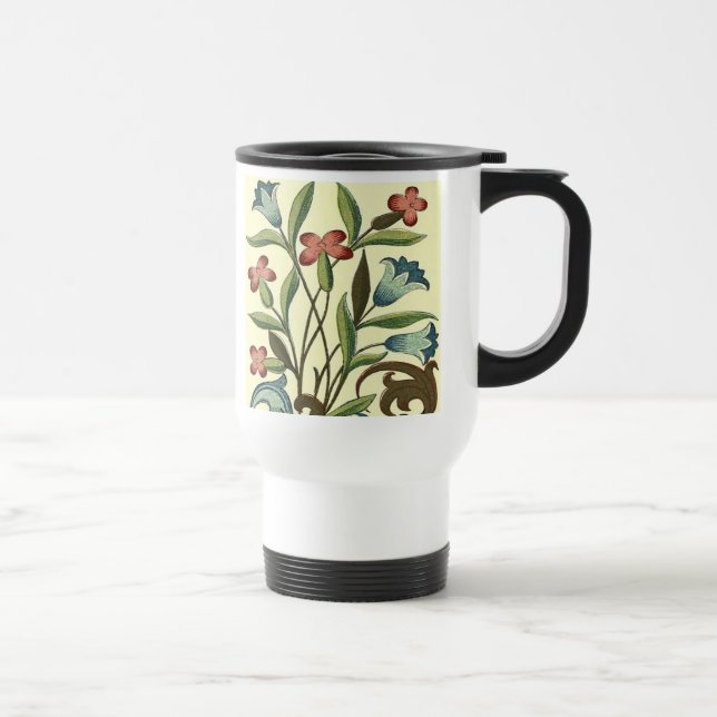 Caneca Térmica Flores Papel de Carteira Floral Art Nouveau Bonito (Direita)
