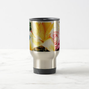 Caneca Térmica flores para casamentos amarelo