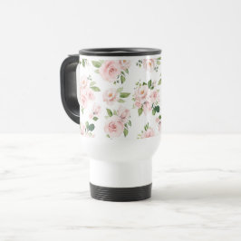 Caneca Térmica Flores Rosa, Rosas Rosa, Flores De Aquarelas