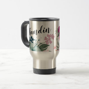 Caneca Térmica Flores tropicais personalizadas de 15 onças de caf