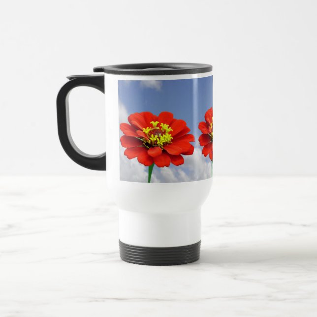 Caneca Térmica Flores vermelhas da Zinnia Mug (Esquerda)