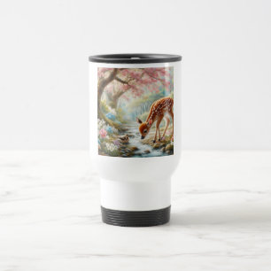 Caneca Térmica Florestas de primavera com pato e fada/veado