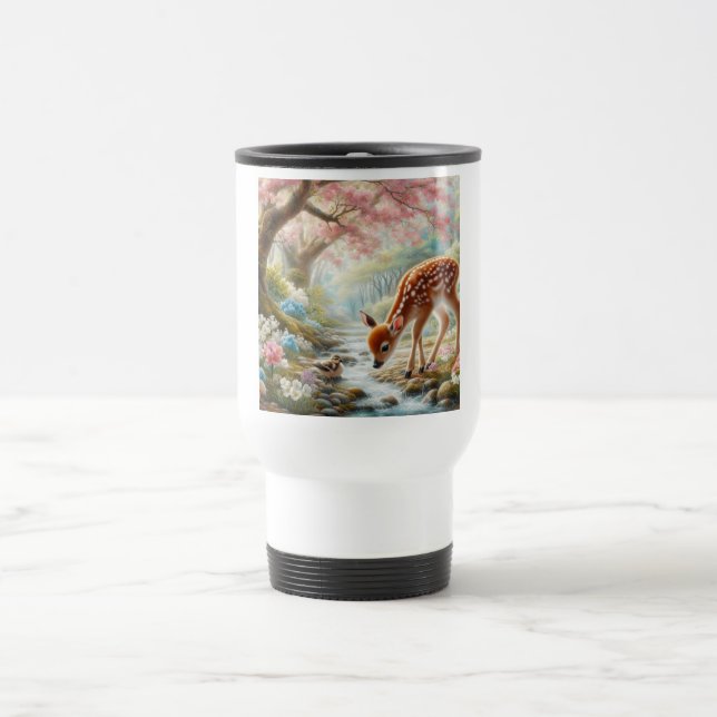 Caneca Térmica Florestas de primavera com pato e fada/veado (Centro)
