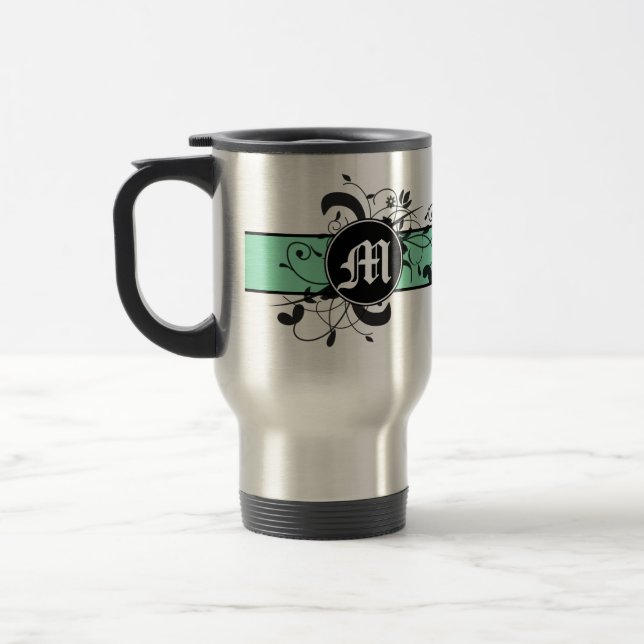 Caneca Térmica Flourish extravagante personalizado Monogrammed (Esquerda)