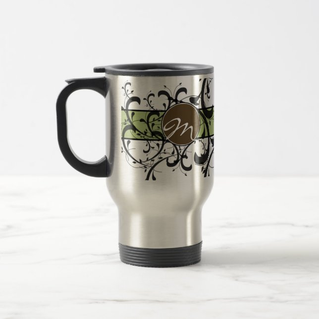 Caneca Térmica Flourish extravagante personalizado Monogrammed (Esquerda)