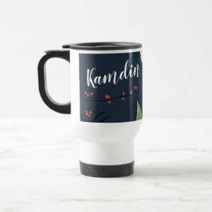 Caneca Térmica Fluxo Floral Branco personalizado de 15 onças de c
