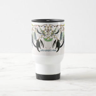 Caneca Térmica folha verde folha de goma pálida aquarelas mínimas