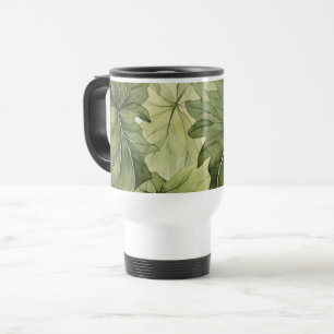 Caneca Térmica Folhas de água-forte botânicas verdes