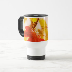Caneca Térmica Folhas Românticas Boho – Fantasia Botânica de Agra