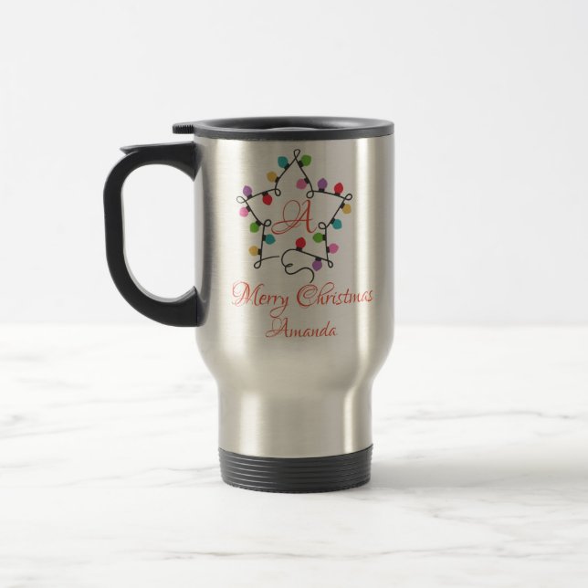 Caneca Térmica Forma estelar personalizada - natal alegre (Esquerda)