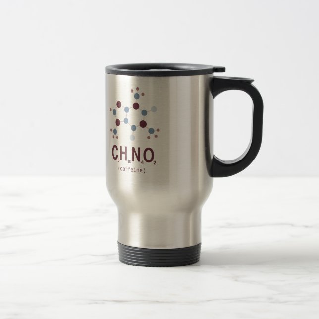 Caneca Térmica Fórmula química da cafeína (Direita)