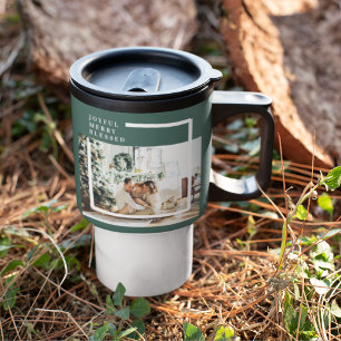 Caneca Térmica Foto da família moderna Feliz alegre abençoada