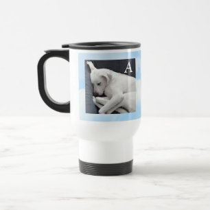 Caneca Térmica Foto de cão pacífico Bíblia azul suave Verso inici
