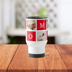 Caneca Térmica Foto de Colagem Moderna e a Melhor Mãe Já Presente