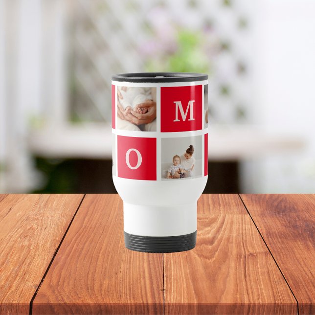 Caneca Térmica Foto de Colagem Moderna e a Melhor Mãe Já Presente (Criador carregado)