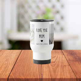 Caneca Térmica Foto de Colagem Moderna Te Ama Mãe Melhor Presente