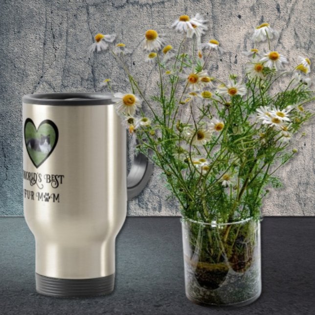 Caneca Térmica Foto de Mãe de Gatinho (Criador carregado)
