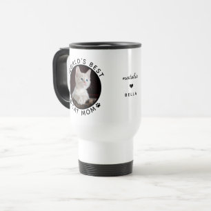 Caneca Térmica Foto de Pet de Nome Personalizado da Melhor Cat Mã