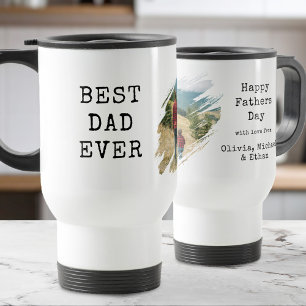 Caneca Térmica Foto do melhor Pai sobre o traçado do pincel