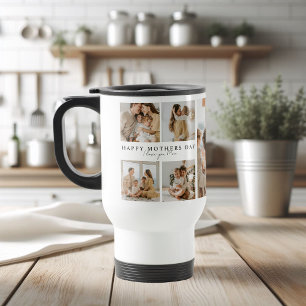 Caneca Térmica Foto feliz do dia das mães   Eu Te Amo Mãe