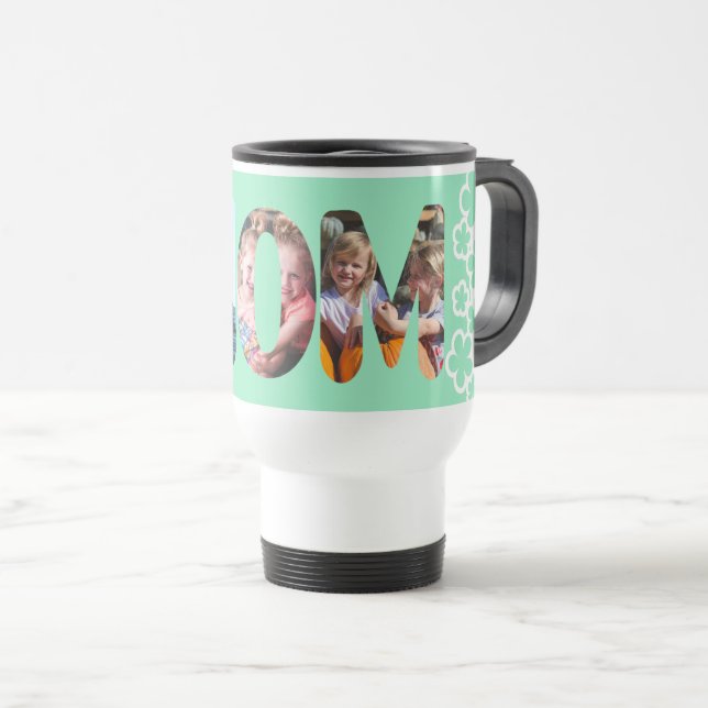 Caneca Térmica Foto Personalizada da Mãe Verde (Frente Esquerda)