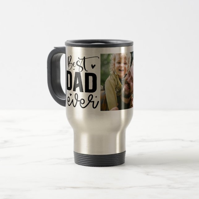 Caneca Térmica Foto personalizada do melhor Pai nunca (Frente Esquerda)