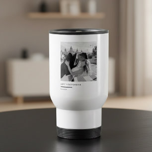 Caneca Térmica Foto Personalizada Preto e Branco – Te Amo Para Se