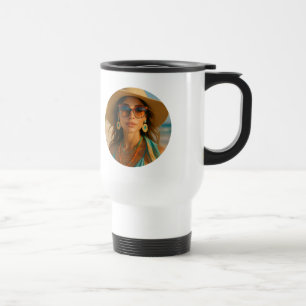 Caneca Térmica Foto Personalizada Retro Bahamas Praia Tropical   