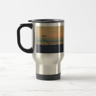 Caneca Térmica Foto Sunset Torre de Salvamento de Praia Retro