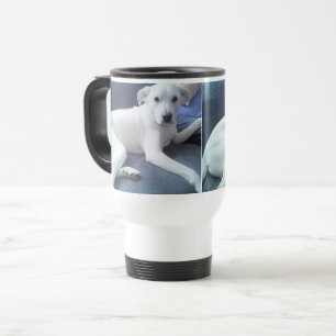 Caneca Térmica Fotos de Cachorro Branco Leal e Bonito Dedicado co