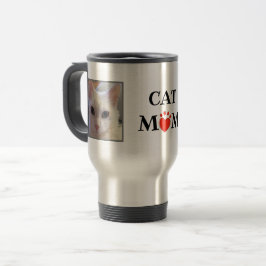 Caneca Térmica Fotos Personalizadas da Mãe do Cat dia de as mães